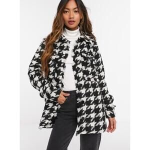Express womens houndstooth shirt jacket / shacket / size M / light weight jacket